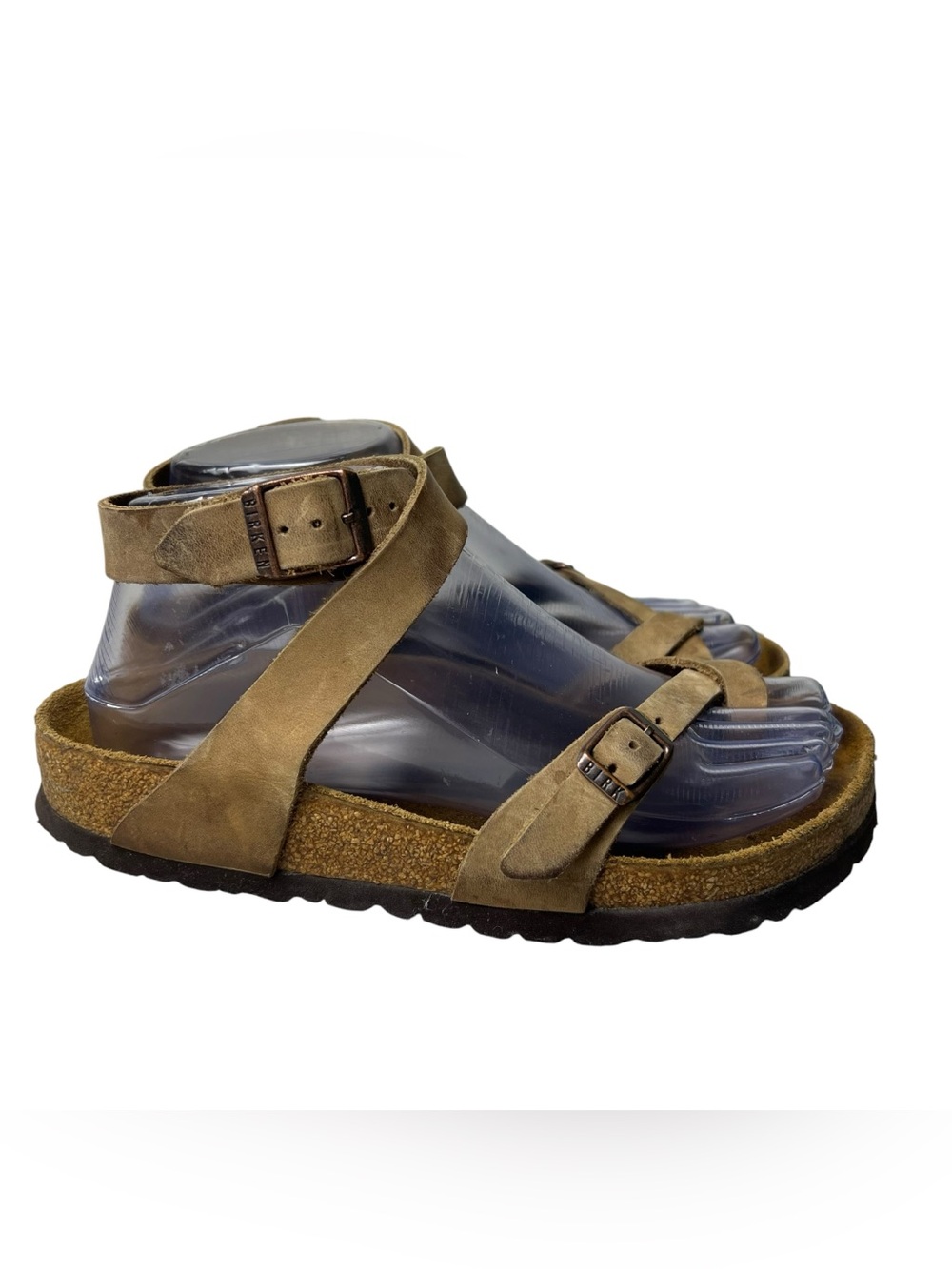 Birkenstock Yara Strappy Size 36 (5-5.5) Brown Suede Ankle Strap Leather Sandals